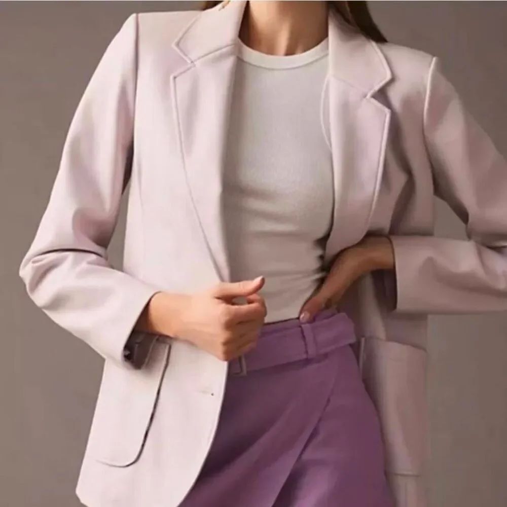 Anthropologie Faux Leather Lavender Jacket S